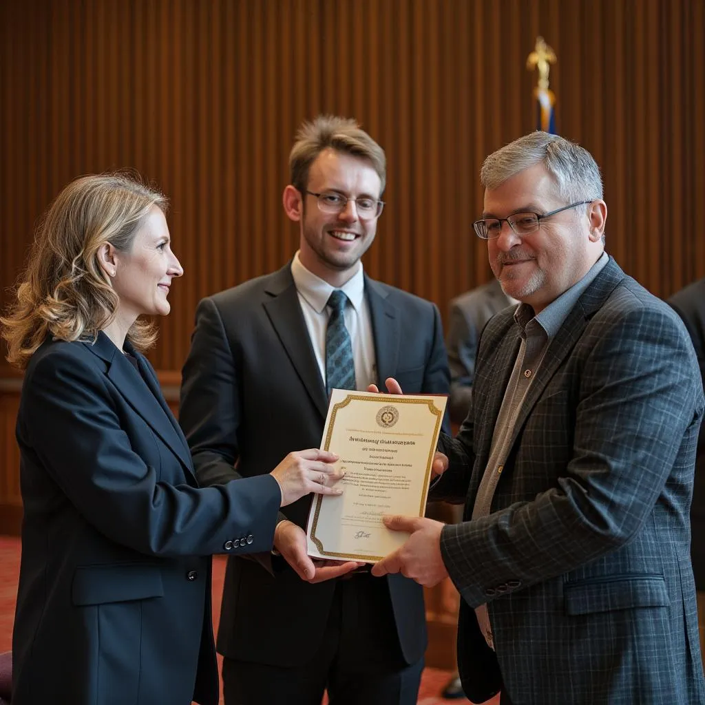 Cerimonia di consegna certificati
